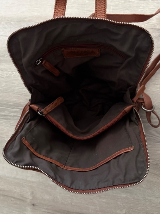 Vilenca Holland Anthropologie Leather Woven Cognac Bag/BackPack Travel main image 6